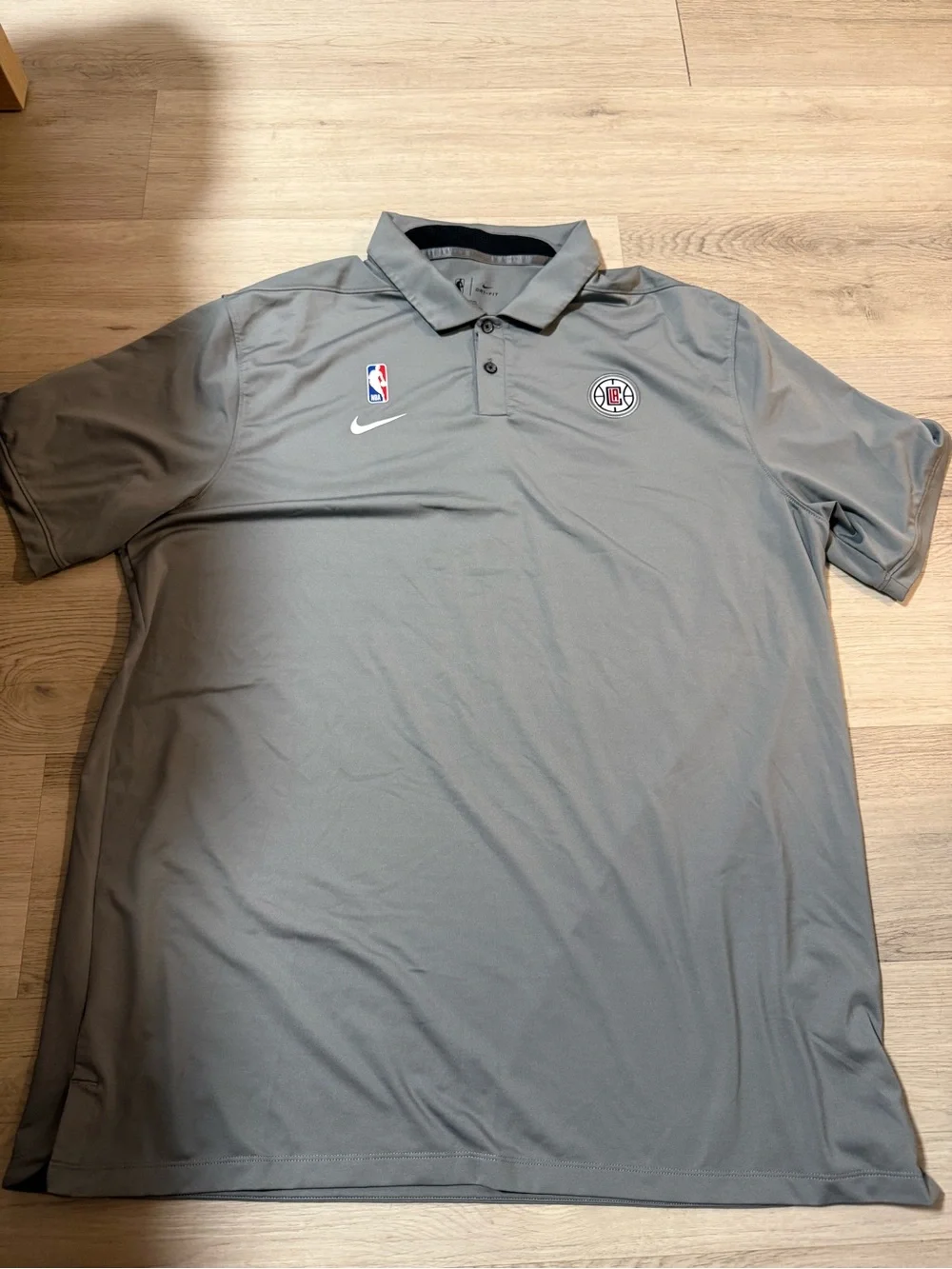 LA Clippers Nike Dri Fit Golf Polo Short Sleeve Grey Men’s Size XL